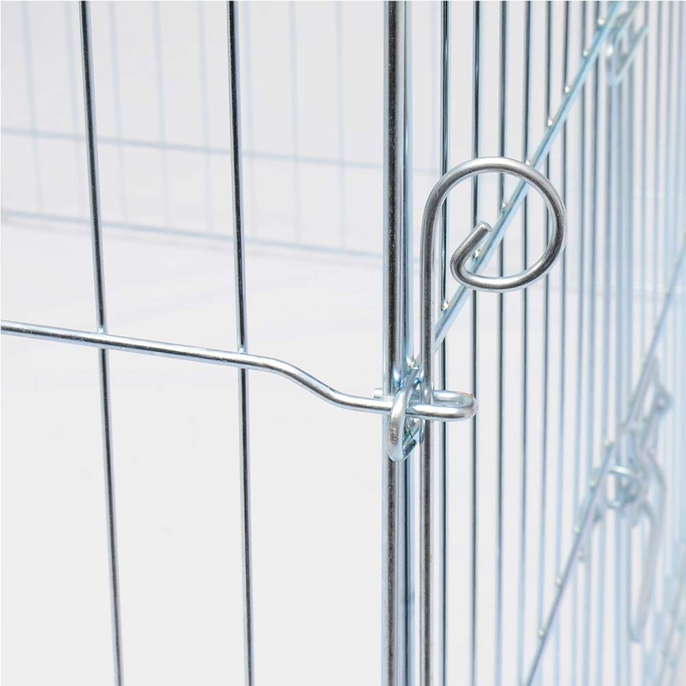 EUGAD Enclos Lapin, Parc Enclos pour Petits Animaux, Clôture Pliable avec Toit et Voile Solaire,Cage Extérieure en Métal pour Rongeur Tortue Chat Choit Poule, 220x103x85cm
