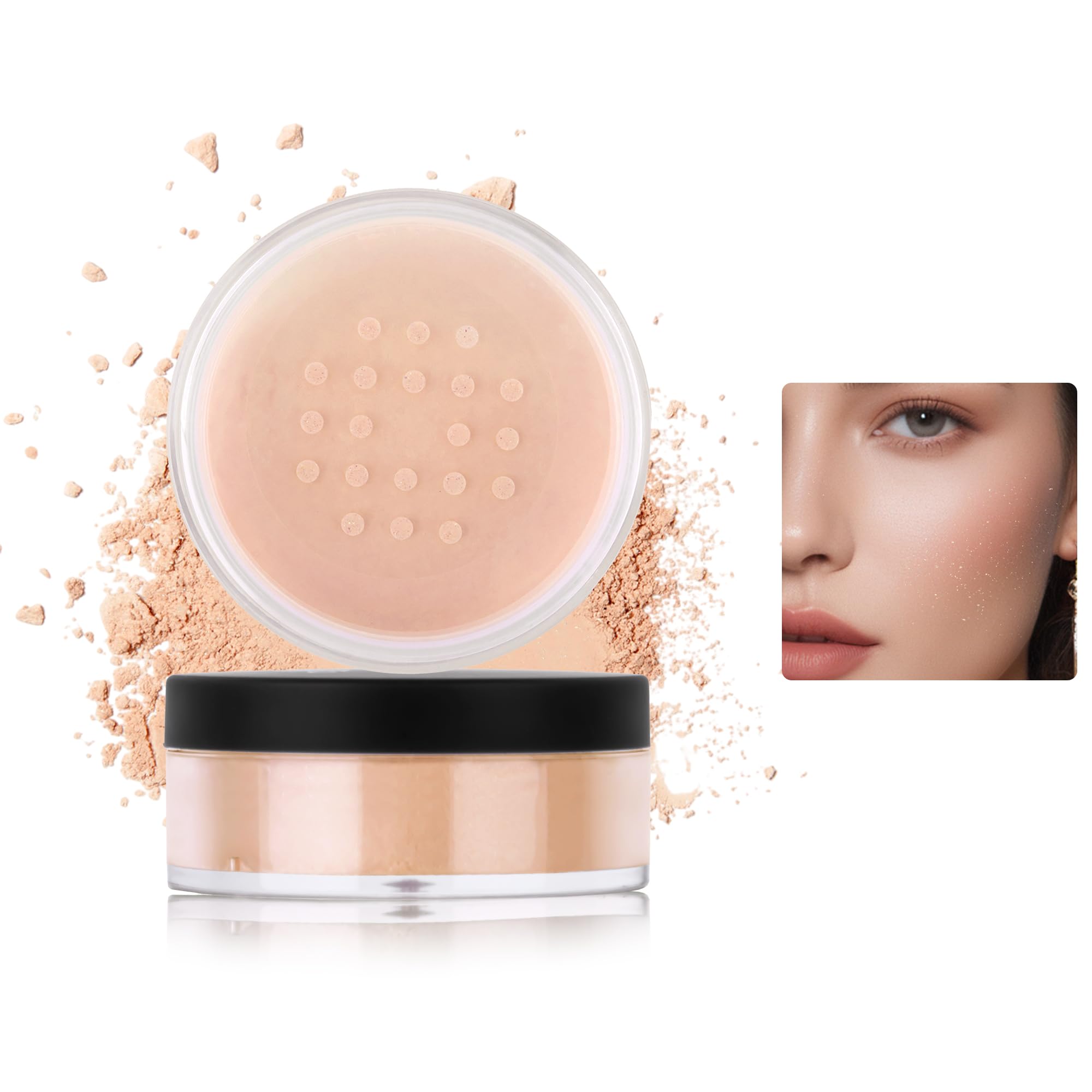 SHCOETY Cosmetics Loose Setting Powder, Translucent Finish, Professional Makeup (04, 0.282 oz)