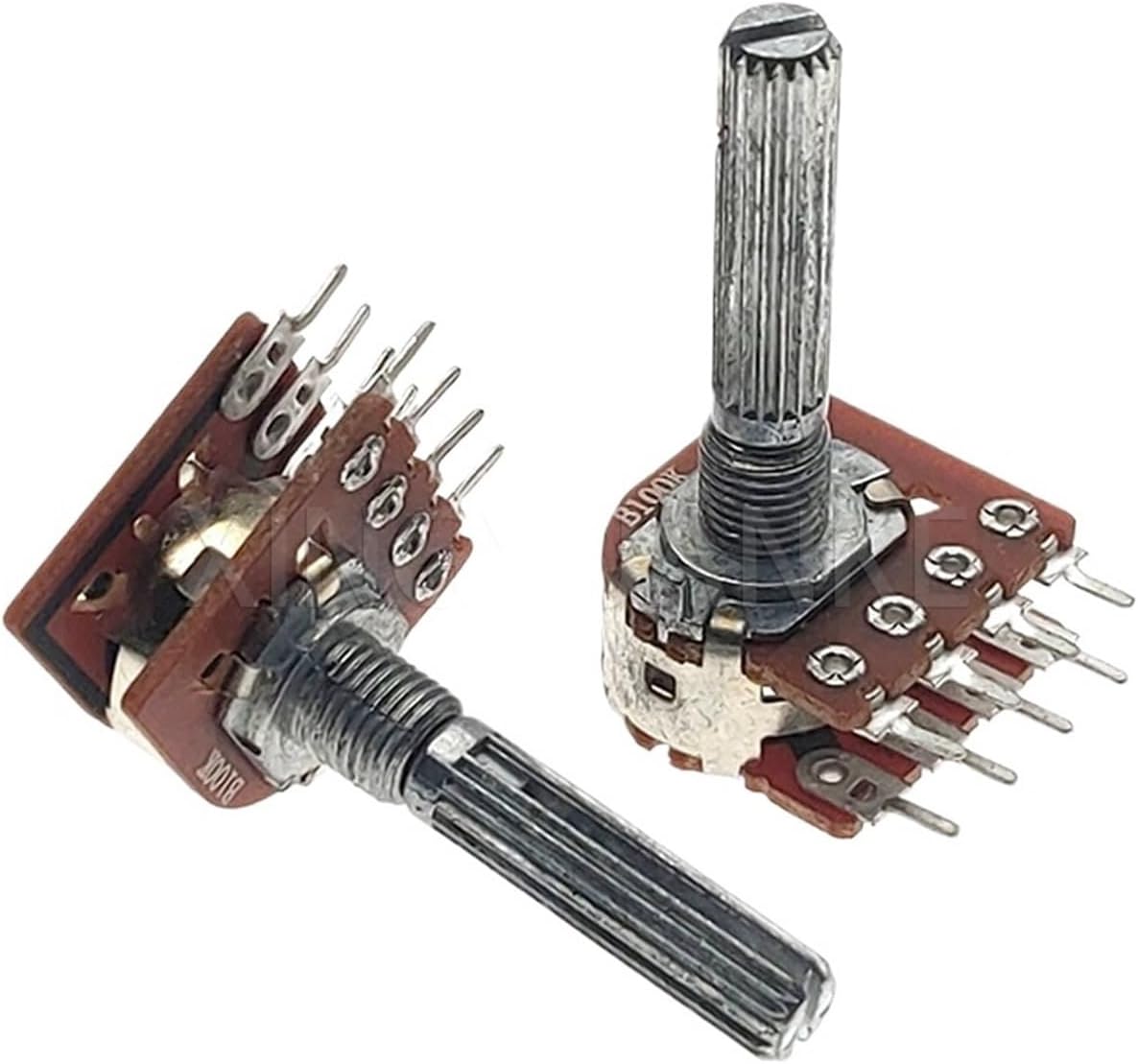 2PCS WH148 16 Type Fever Volume Amplifier Potentiometer Dual 8-Pin B100K 100K Handle Length 30MM Plum Shaft