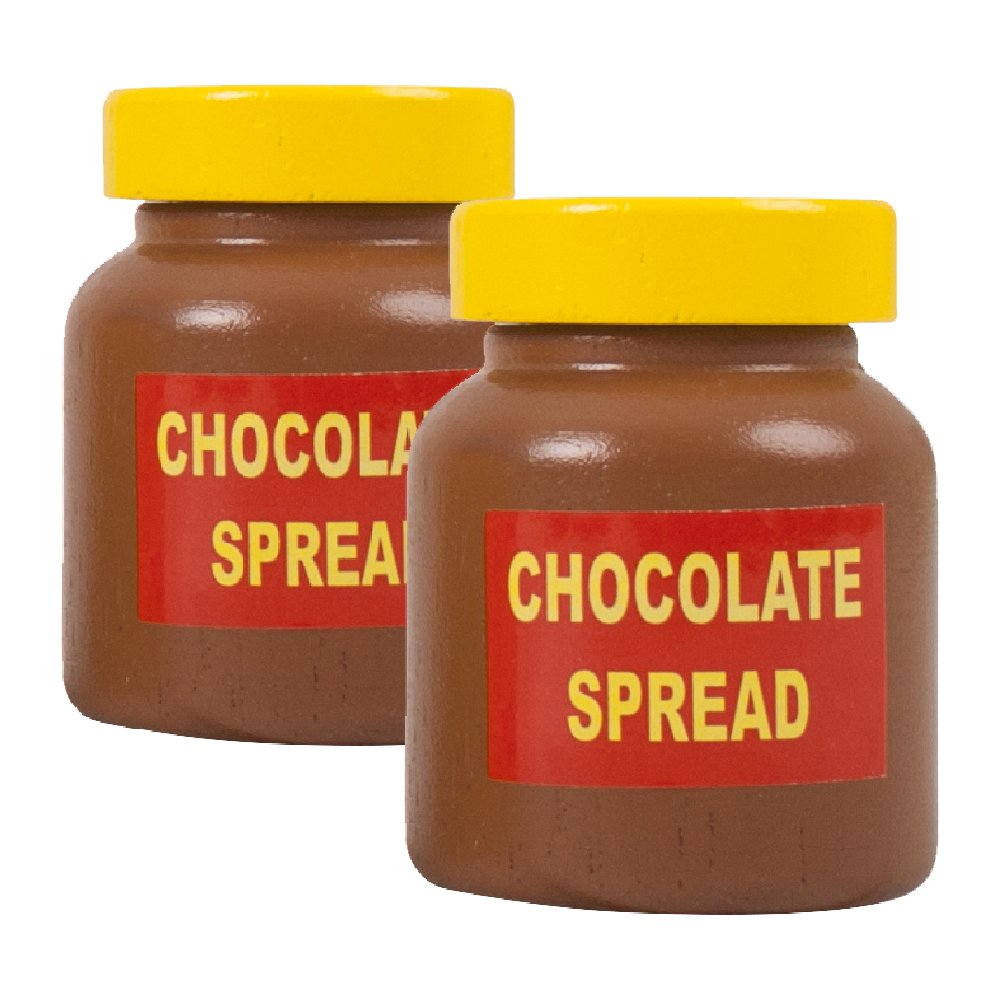 Bigjigs Toys Chocolate Spread, 2 Pack Wooden Play Food