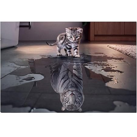 Zuen Art Mural Chat Et Reflet Tigre Decoration Peinture Micro Spray Art Toile Core Fort A L Interieur Amazon Fr Sports Et Loisirs Zuen Art Mural Chat Et Reflet Tigre Decoration Peinture Micro Spray Art Toile Core Fort A L Interieur Amazon Fr Sports Et Loisirs