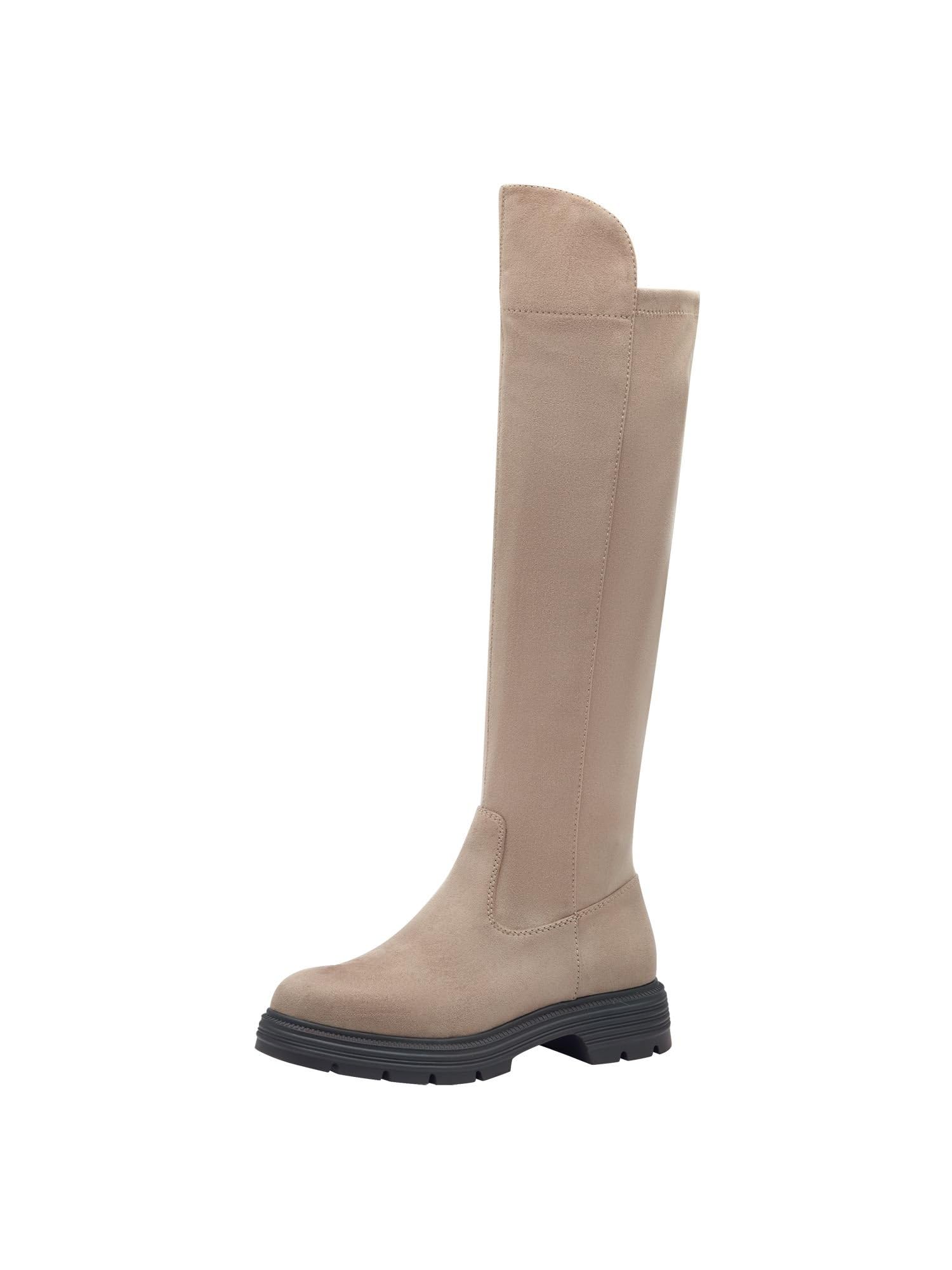 Tamaris Women's Overknee Textile, taupe, 3.5 UK