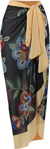 Miniatura 2 de Trajes de baño de mujer con estampado abstracto con muescas cuadradascuello en V floral vacaciones de una pieza con cubierta