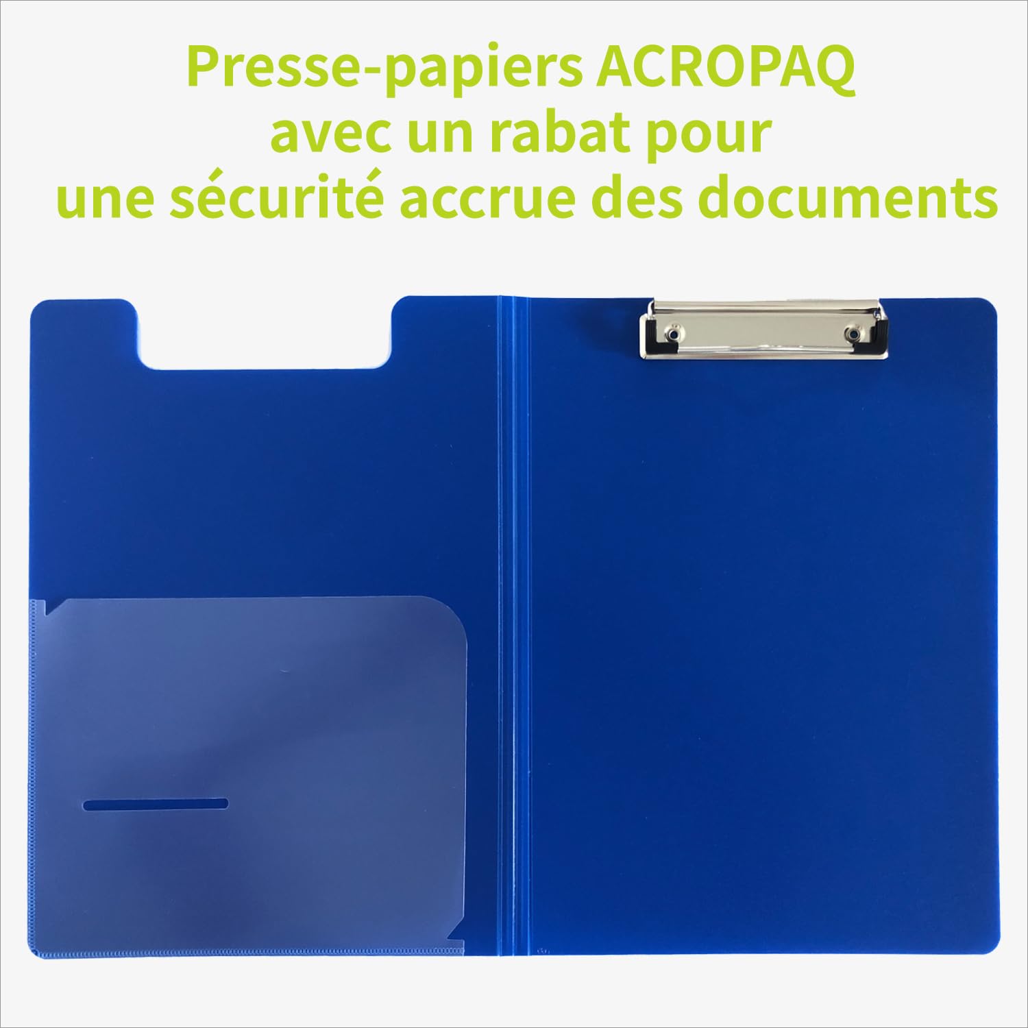 ACROPAQ Porte-Bloc à Rabat A4 Bleu Foncé en PP durable