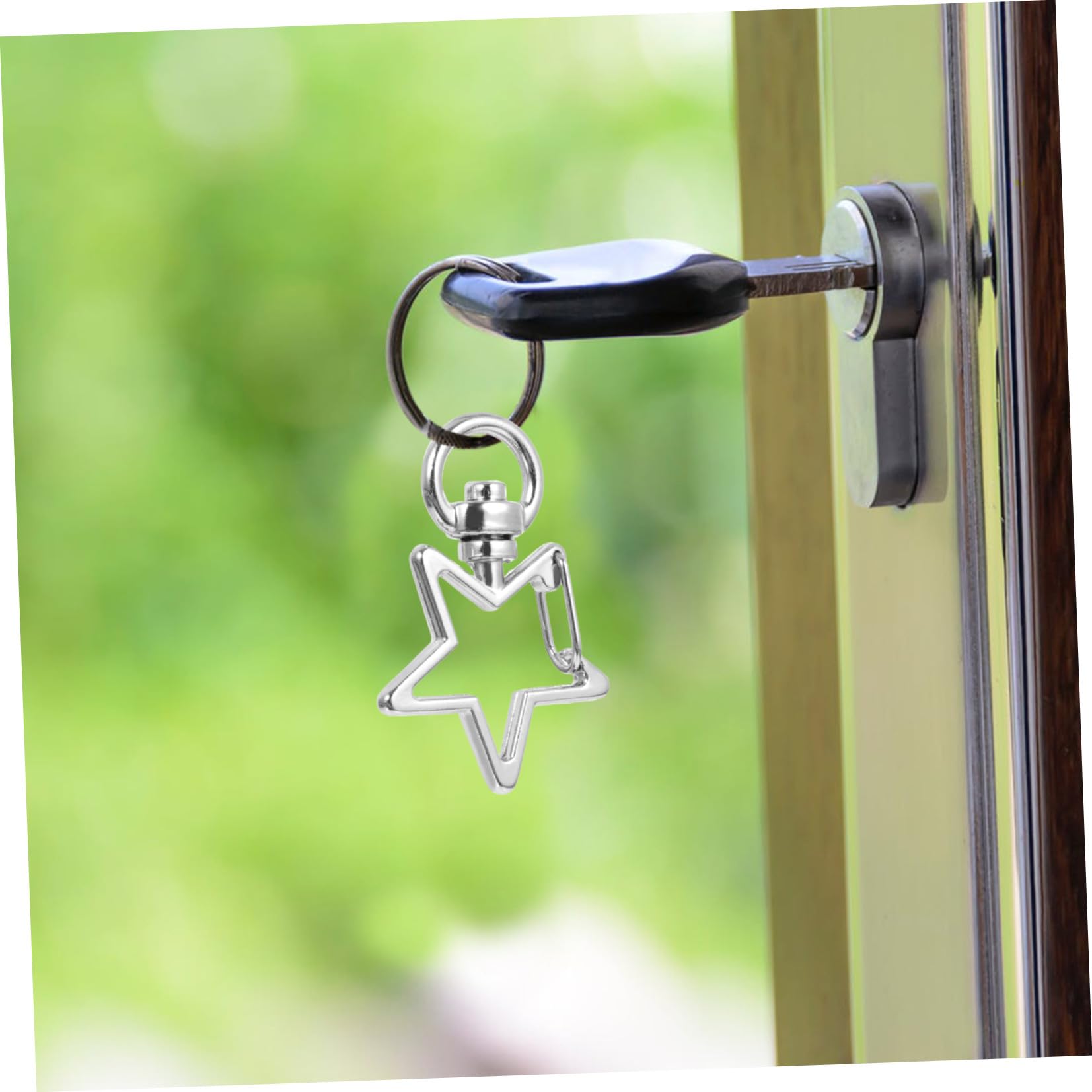 TEHAUX Mosquetones Con Forma De Estrella Plateados Para Llaveros, 40 Piezas De Cierre De Langosta Metálico Giratorio 360° Para Manualidades y Bisutería, Accesorios Creativos Para Mochilas y Bolsos