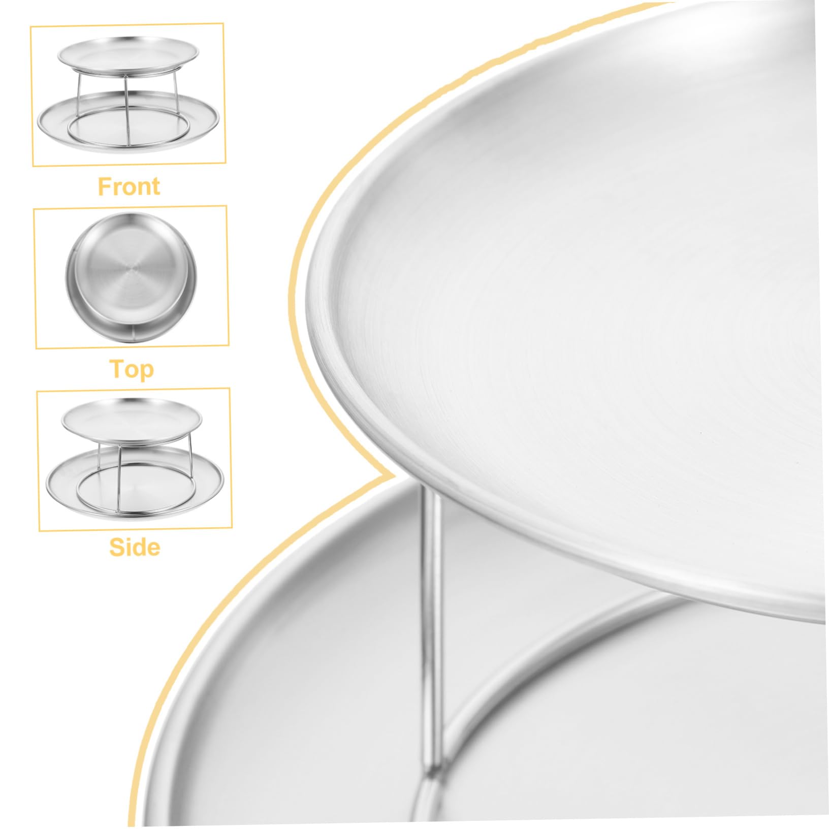 Set a Doppio Strato Vassoio per Dolci in Acciaio Inossidabile Supporto Elegante per Cupcake e Dessert, per Feste di Matrimonio e Buffet