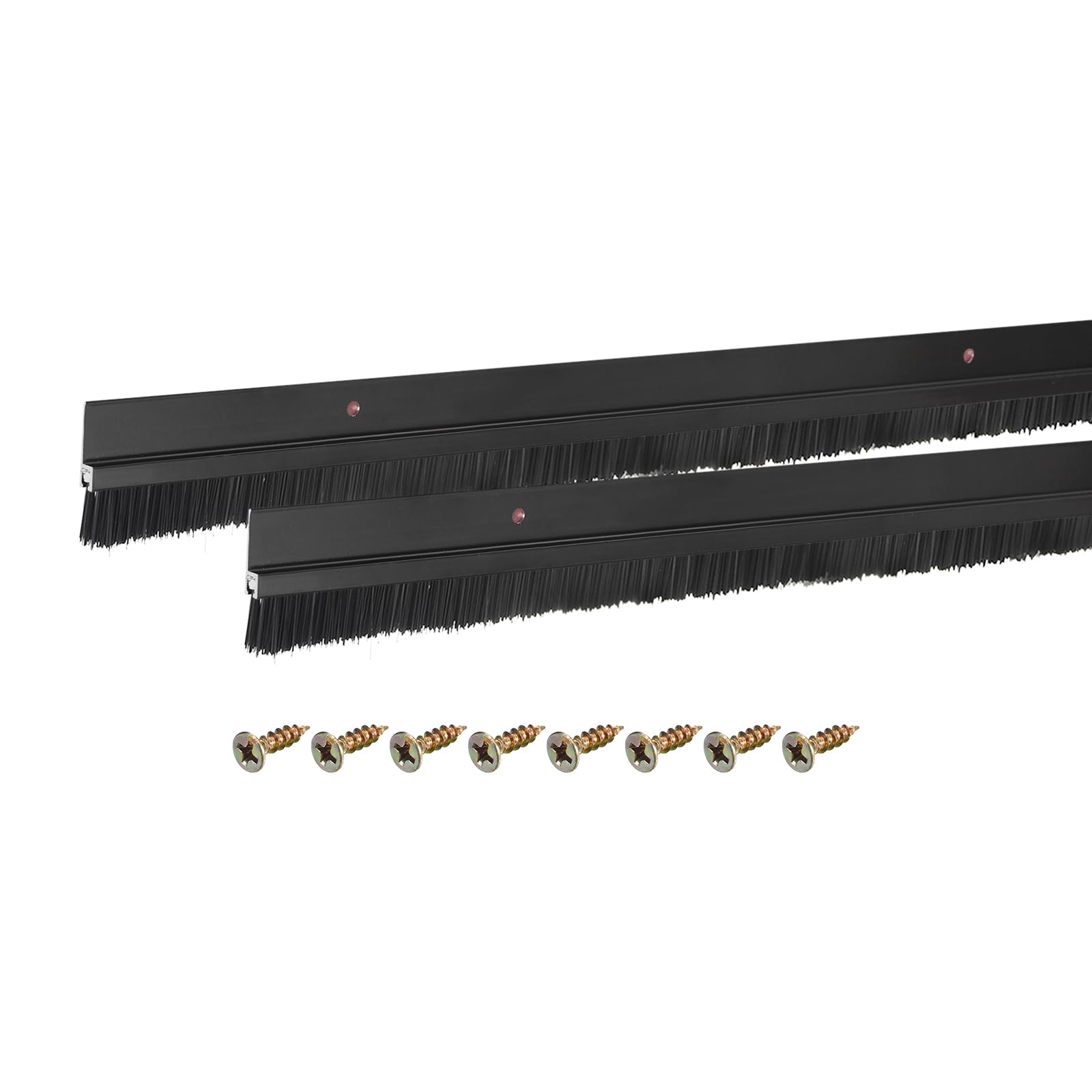 sourcing map 2Pcs Brosse de Bas de Porte en Forme de H 1200mm L Noir