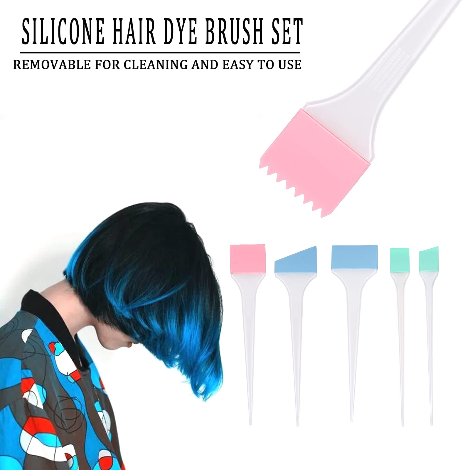 6Pcs Hair Dyeing Brush Set - Image 3