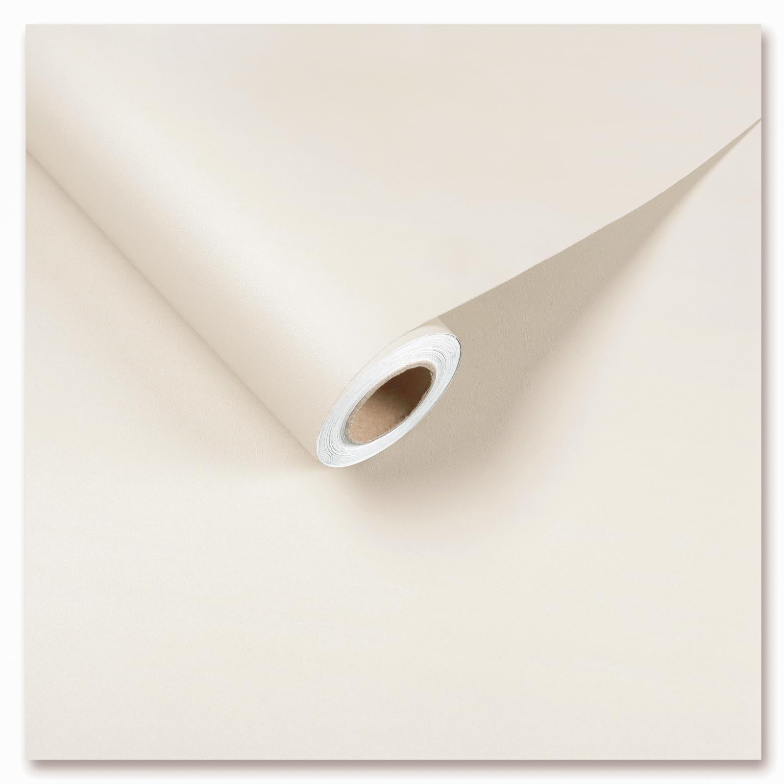 Papier contact blanc crème mat rouleau 30x203 cm pour revêtement meuble et étagère