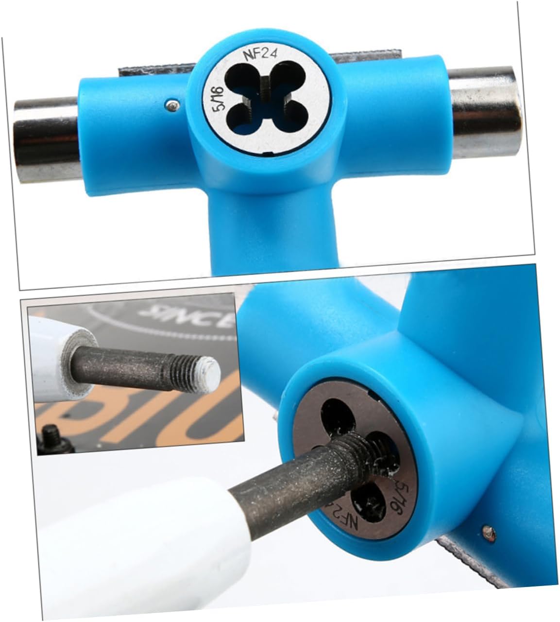 Skateboard Tool Portable Multi Function Disassembly Assembly Tool for Roller Skates and Skateboards Lightweight and Easy to Carry Blue