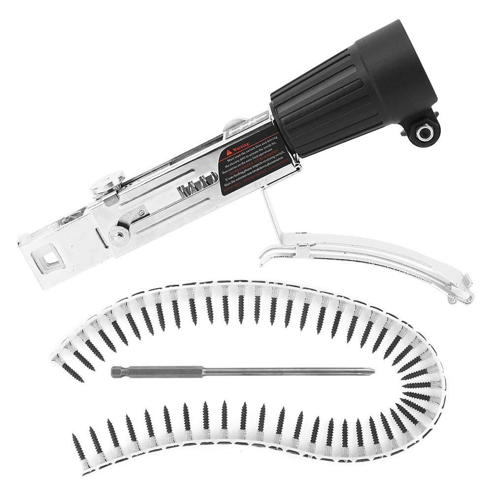 Vikye Woodwork Automatic Nail Gun Electric Drill, Adjustable Automatic Chain Nail Machine Electric Drill Accessory Hardware Woodworking Tool