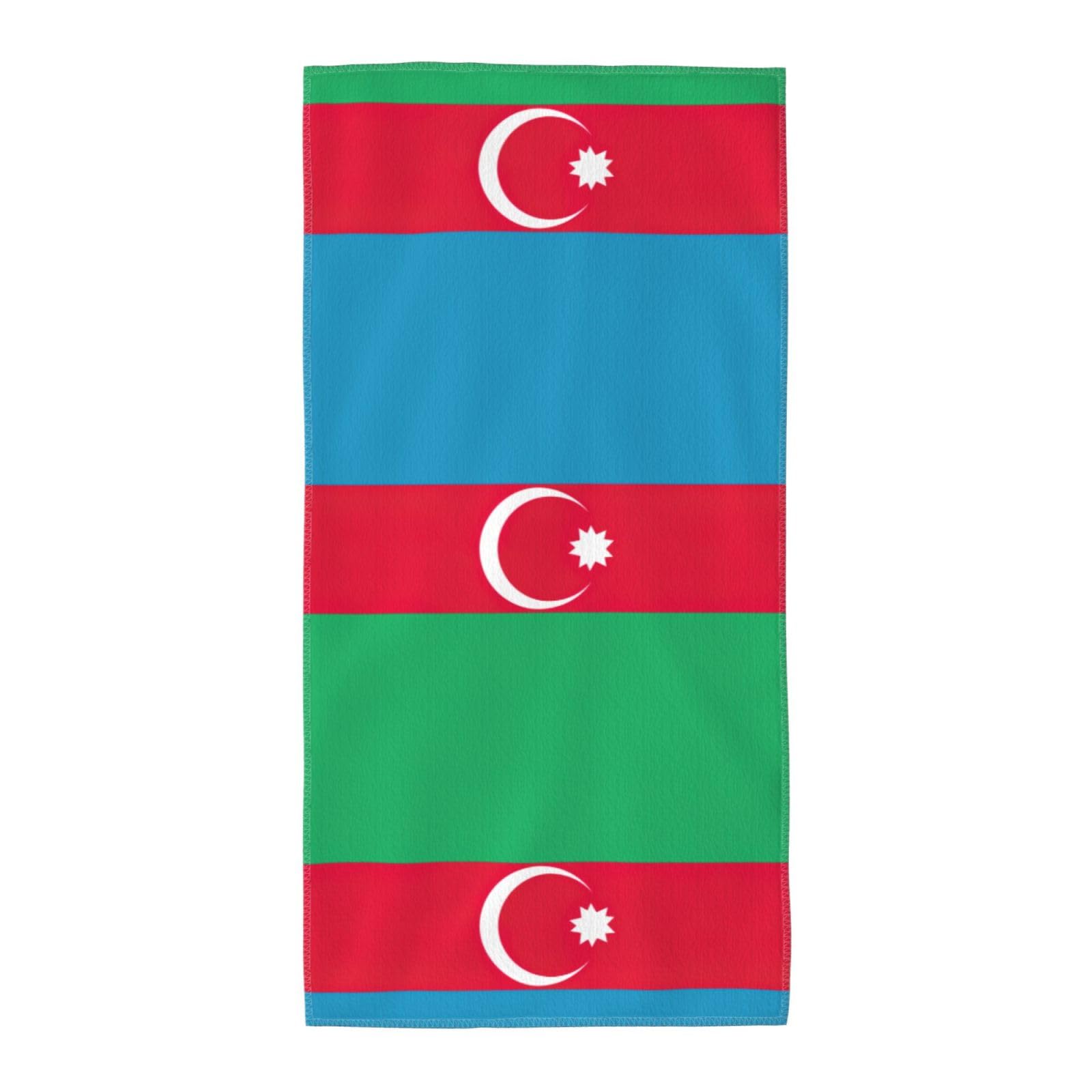 DIEzig Flag Of Azerbaijan Fashion Printed Long Bath Towel For Pool Side Seaside Holiday
