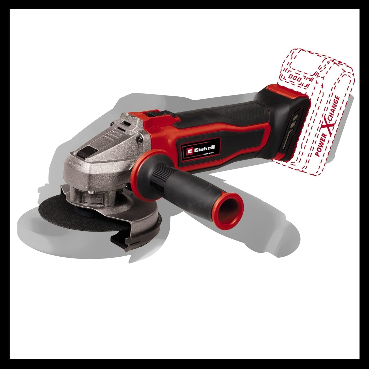 Einhell Amoladora angular con batería TE-AG 18/115 Q Li-Solo | PXC | 18 V | Ø 115 mm | Profundidad de corte de 28 mm | Ranura Quick-Fix | Cambio de disco sin herramientas | Sin batería