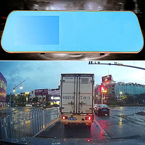 Eaglerich Rearview Mirror HD Automobile Data Recorder 170 Degree Wide Angle Car Camera Dash Cam Radar DVR with Two Cameras L9100