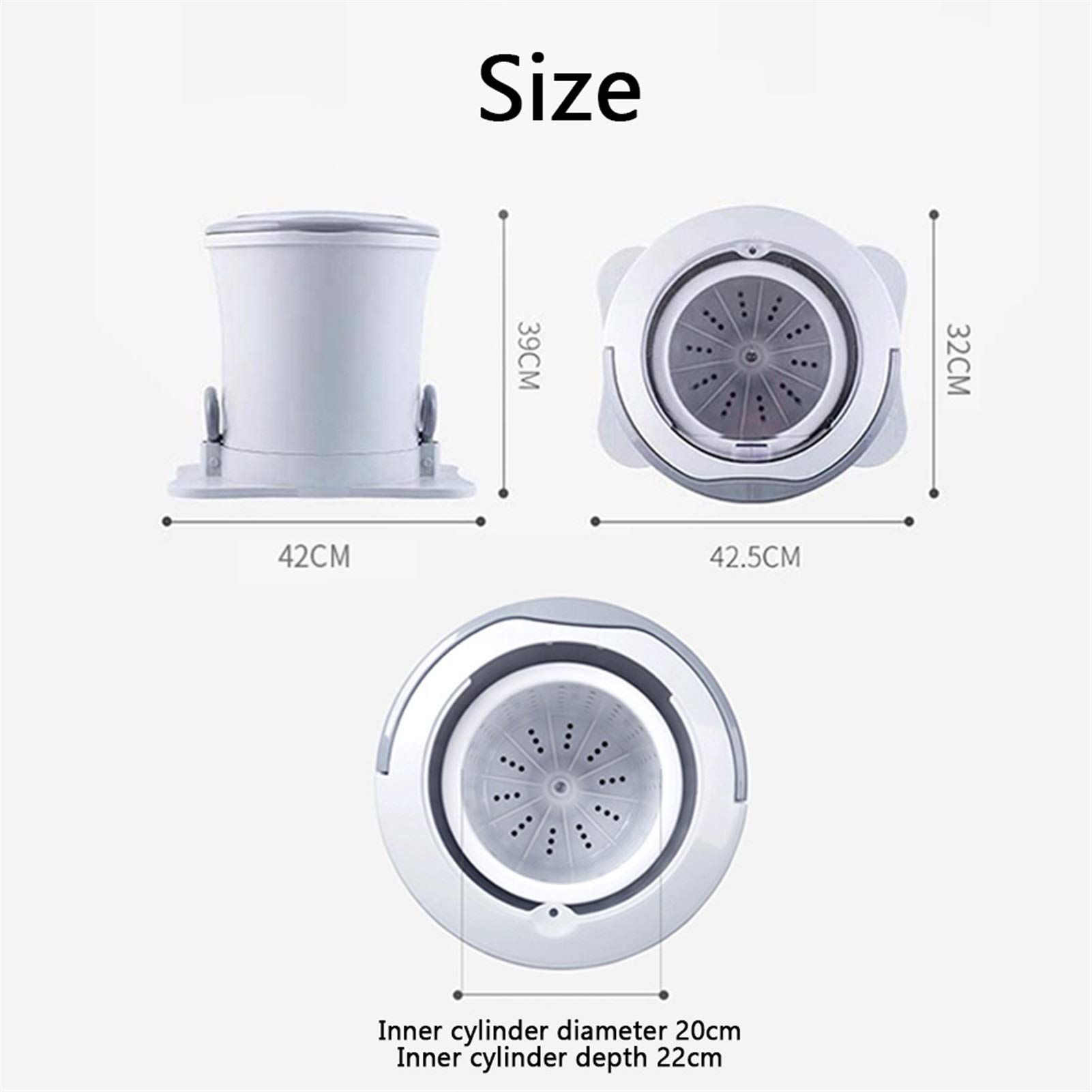 Secadora portátil, Secadora giratoria Manual, Extractor de Agua Compacto, Secado de Ropa para apartamento, no eléctrico (White)