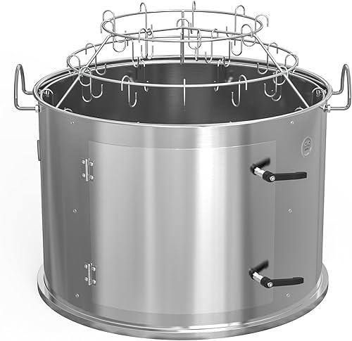 only fire Accesorio de cocción y ahumado de parrilla de acero inoxidable, carbón, sistema de colgado de costillas para parrillas de carbón Weber de