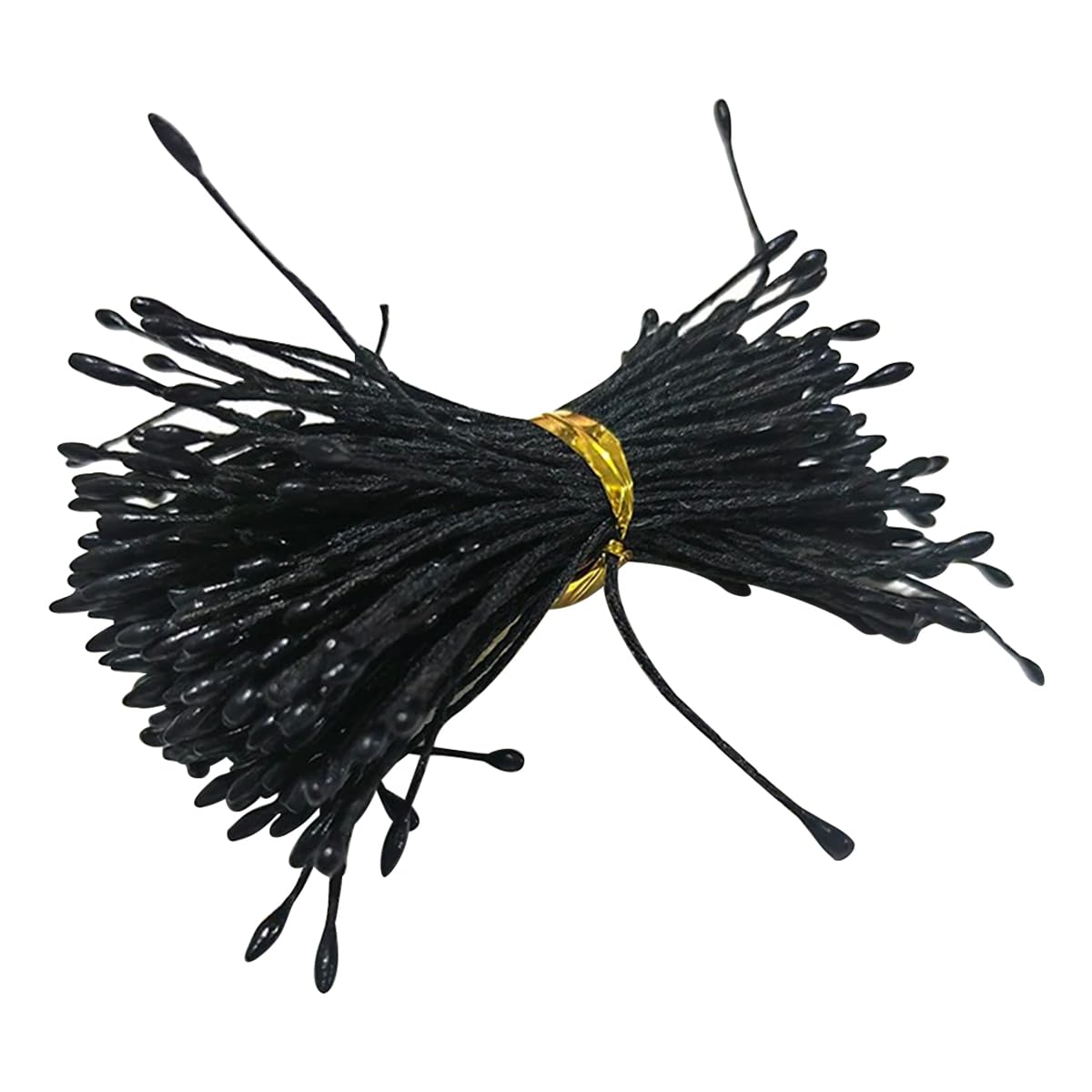 900Pcs/ lot 1mm Black Mini Pearl Flower Stamen Artificial Simulated Flowers DIY Accessories Double Heads Floral Stamen for Home Decoration Bouquet Making Gift Making