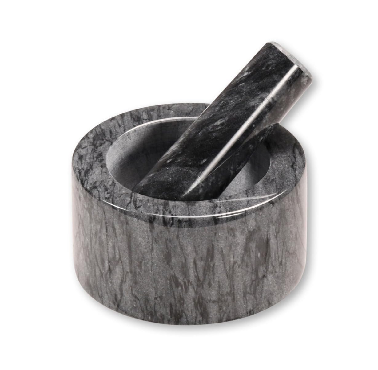 KESPER Mortar, material: marble, dimensions: diameter 13 cm, height: 8 cm, colour: dark grey, 71504