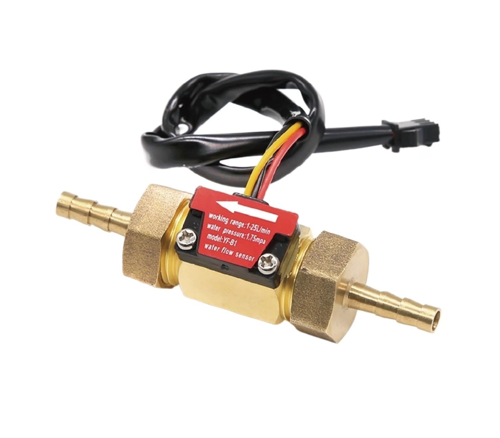 QfUxYYSLD Copper Flowmeter YF-B1 Effect Water Sensor Inline Brass G1/2 for Heater Dispenser Coffee Machine Water Control System(B1-6mm)