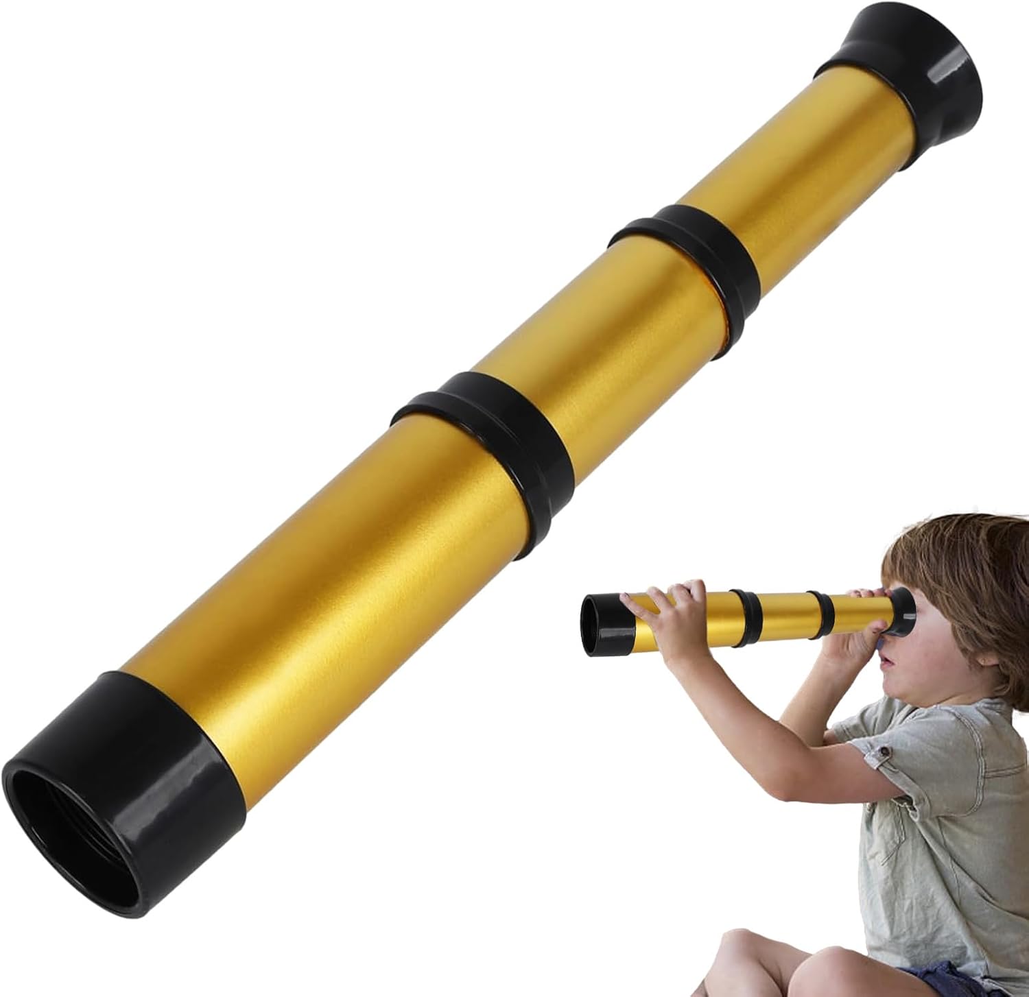 子供用単眼望遠鏡、調節可能なレトロな単眼望遠鏡、便利な格納式単眼望遠鏡、子供用望遠鏡おもちゃ、子供用手持ち教育科学おもちゃ、屋外旅行、世界探検、2～12歳の子供に最適。