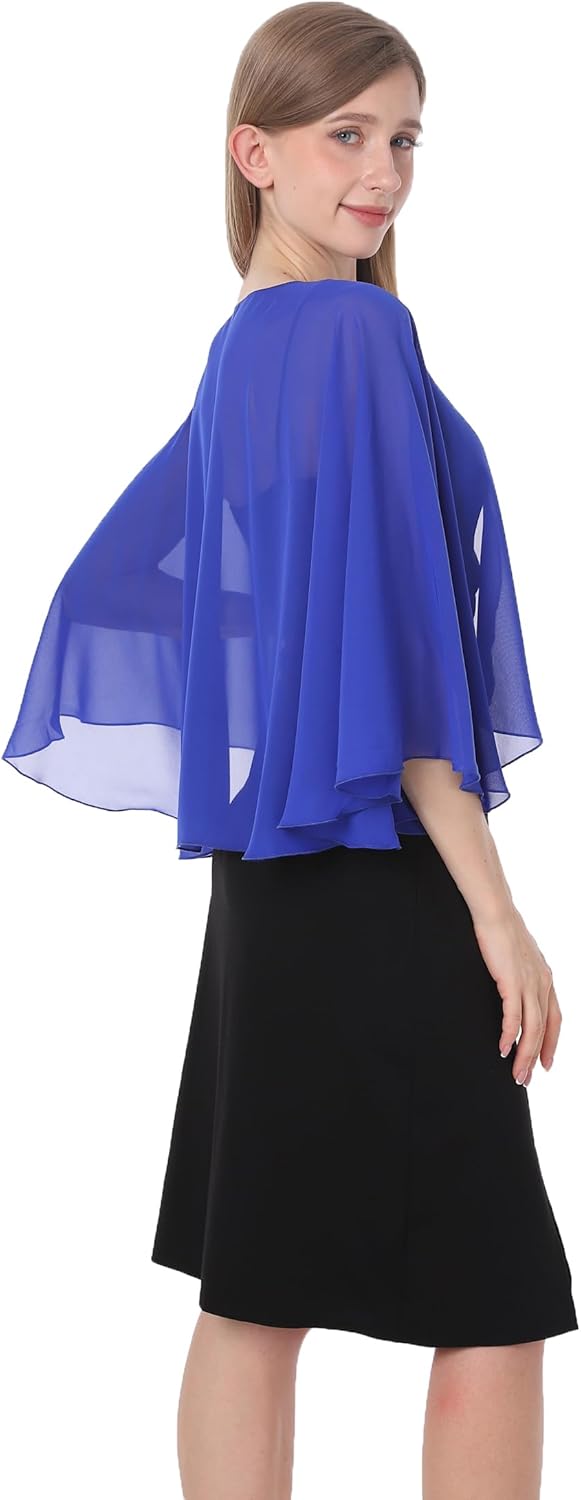 Baoqiya Shawls and Wraps for Dresses Chiffon Capelet Bridal Capes Soft Women Accessories Cover Up - Image 6