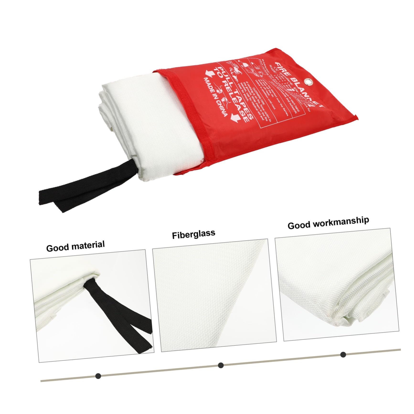UKCOCO Manta Ignífuga Manta de Emergencia para Cocina y Barbacoa Aislamiento Térmico y Supresión de Incendios Ligera y Compacta para Uso Familiar y Exterior