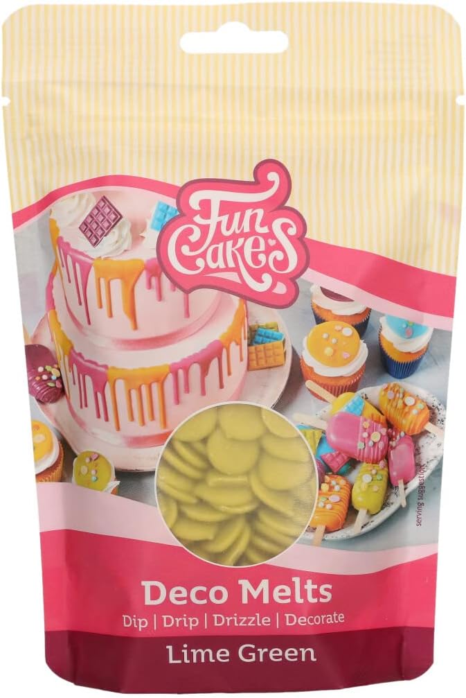 FunCakes Deco Melts Lime Green, AZO Free, 250 g