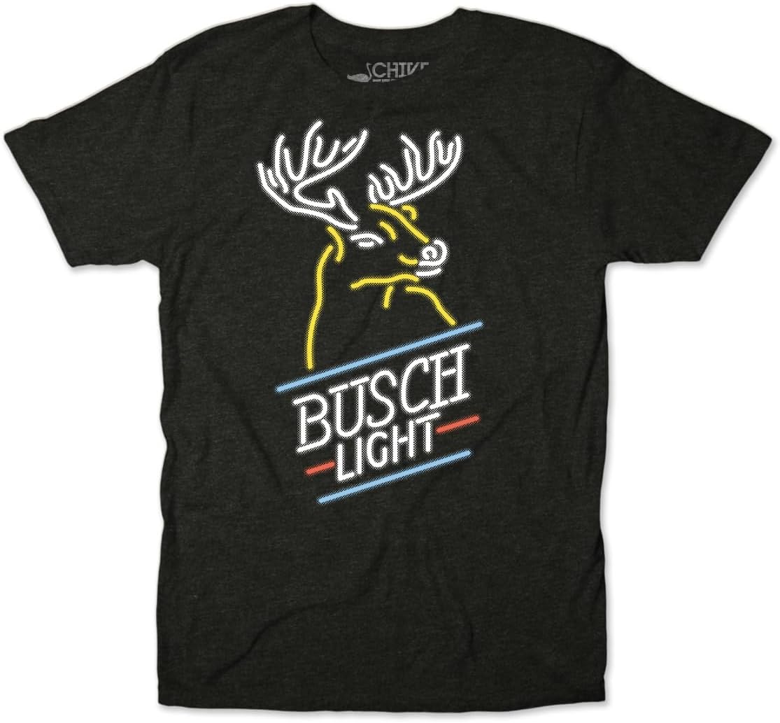 Busch Light Deer Buck Neon Beer Sign T-Shirt