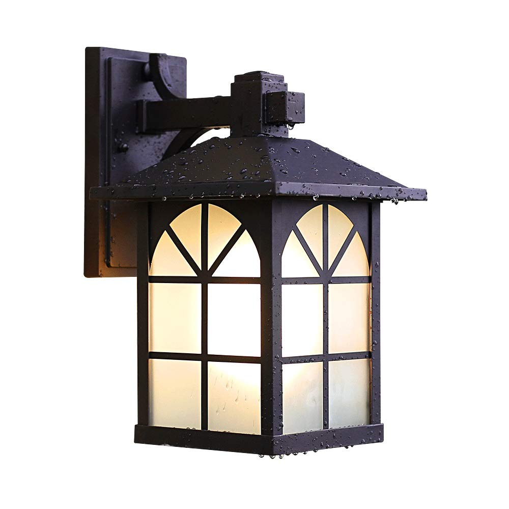 Lampe murale en métal européenne vitrée au design traditionnel et robuste