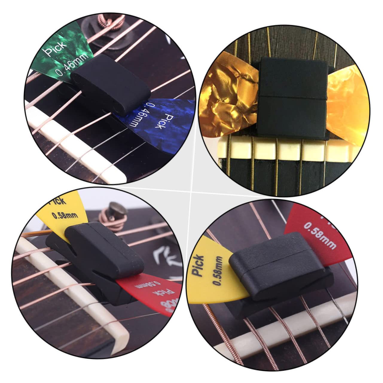 Milisten 2sets Guitar Fixing Tool Guitar Clip Bass Plectrums Clip Plectrum Fixer 10pcs*2