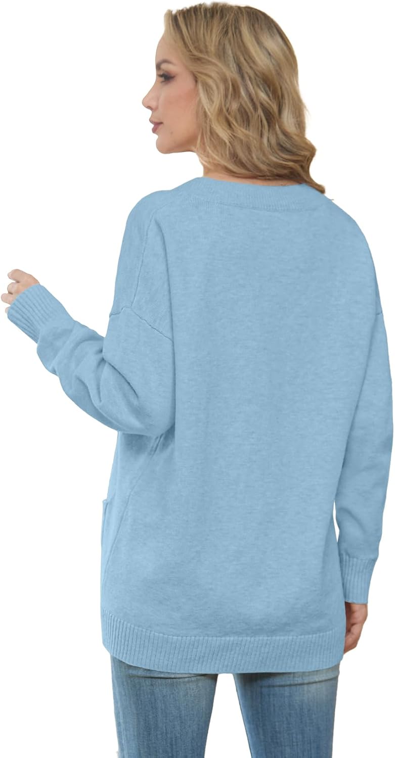 GRECERELLE Women's 2025 Fall Cardigan Sweaters Oversized Open Front Button Knit Outwear Coats with Pockets - Image 7