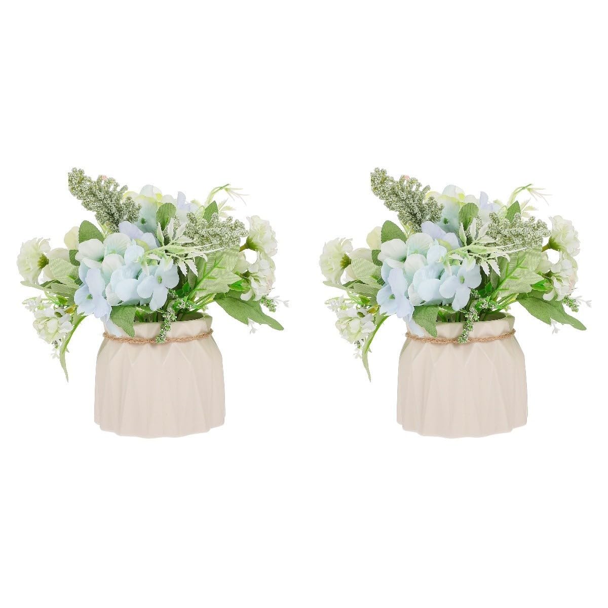 Alipis 2 Juegos Rosas Artificiales Mini hogar maceteros Kiosko Falso Plantas Artificial Plants Artificial Flowers decoración de Flores Falsas decoración de bonsái Realista cerámica Green