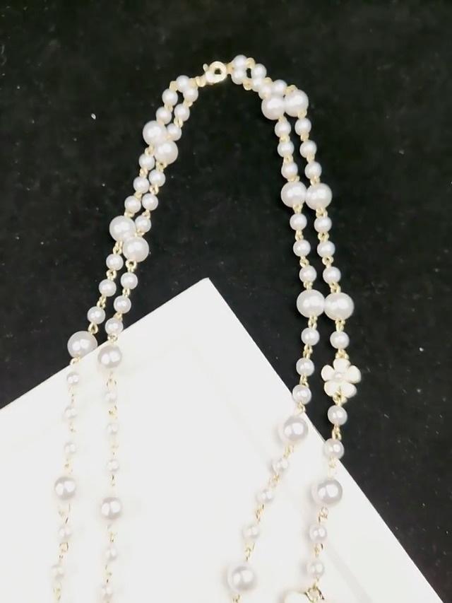 Amazon.com: Designer Imitation Pearl Neckalce Camellia Flower