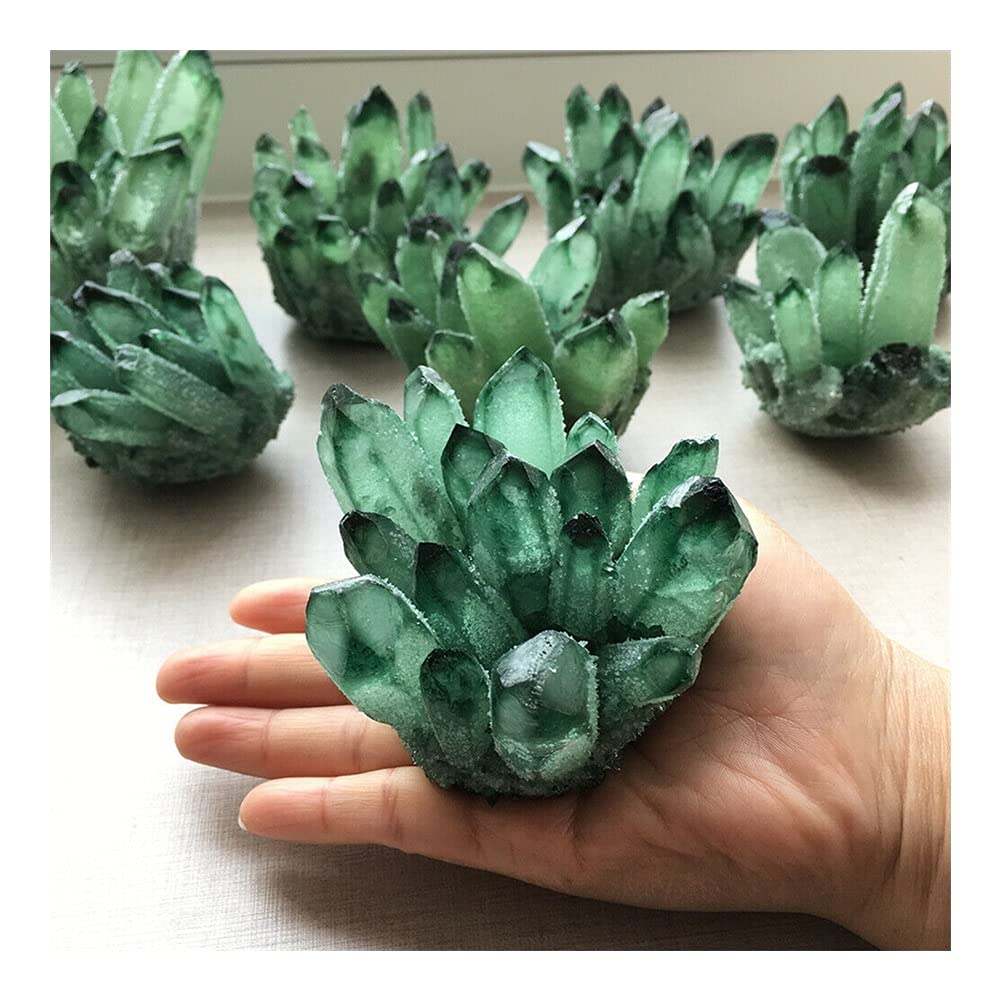 Salud y hogar Bastante Verde Fantasma Específicos minerales de Empalme áspero de racimo de Cristal (Size : 450g-500g)