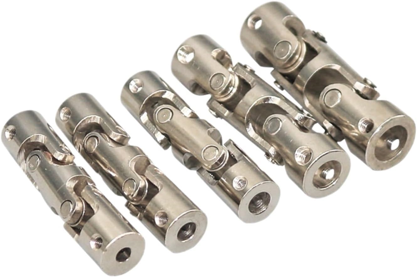 Universal Coupling Boat Car Shaft Coupler Three Section Universal Joint Coupling Motor Connector with M3/M4 Screw Metal Cardan Joint cardan Joint(10-10 mm,5PCS)