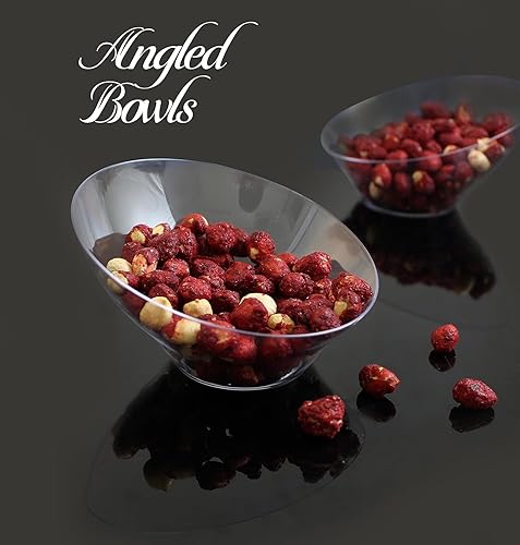 Miniatura 8 de PARTY BARGAINS Cuencos pequeños en ángulo de plástico duro, color transparente, paquete económico de 16