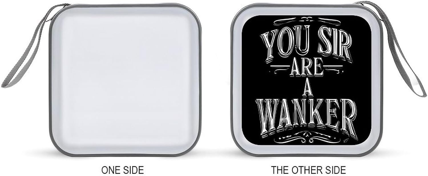 You Sir Are A Wanker CD Case DVD Storage Holder Binder 40 Capacity | protective,hard case,protable loop,travel car use,zippered closure