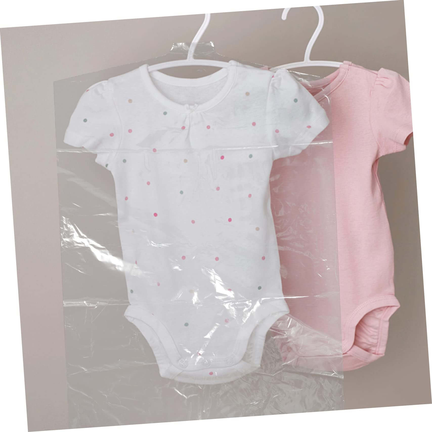 Zerodeko Transparente Kleidersäcke Wiederverwendbare Staubschutzhüllen 50 Stück aus PE für Kinderkleidung Platzsparend zum Aufhängen und Lagern von Mänteln und Hemden