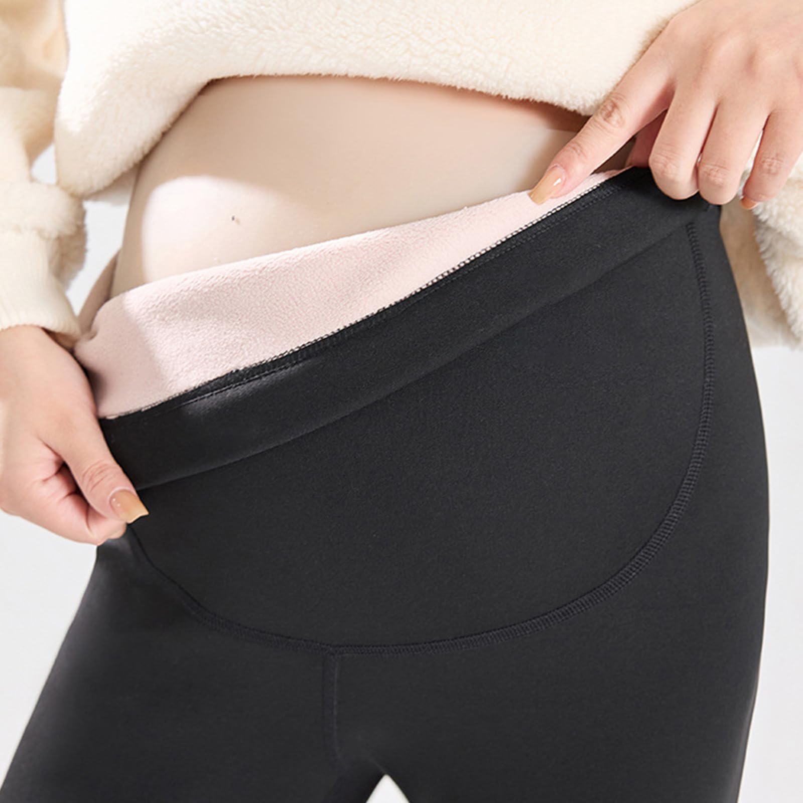 Gefütterte, verdickte Umstands Leggings für winterliche Wärme, Komfort und Flexibilität während der Schwangerschaft, elastische Stütz Leggings