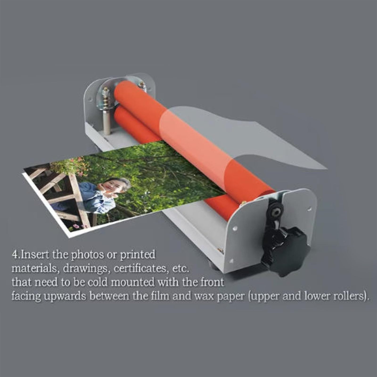 Laminatore a Freddo Manuale, Laminatore a Pressione Manuale di 12 Pollici con Album Fotografico da 6 Pollici, Larghezza 254 mm e Spessore del Materiale 5 mm per Ufficio, Scuola, Foto, Poster, Matrimon