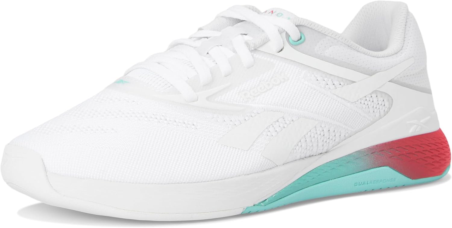 Reebok Female Nano X5, White/AI Aqua/Energy Red, 9, Medium - Image 7