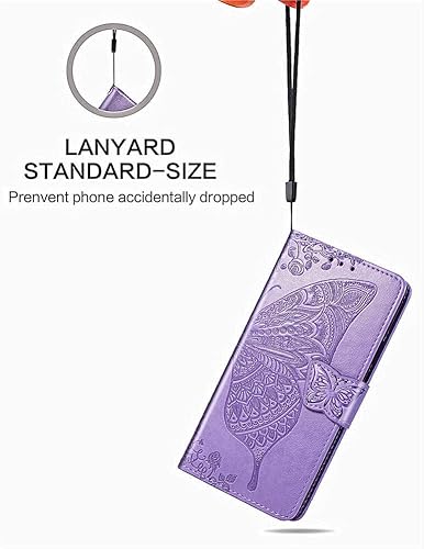 Miniatura 7 de MEUPZZK - Funda para Samsung Galaxy S22 Plus, funda tipo cartera para Samsung S22+, piel sintética con mariposas en relieve, de alta calidad,