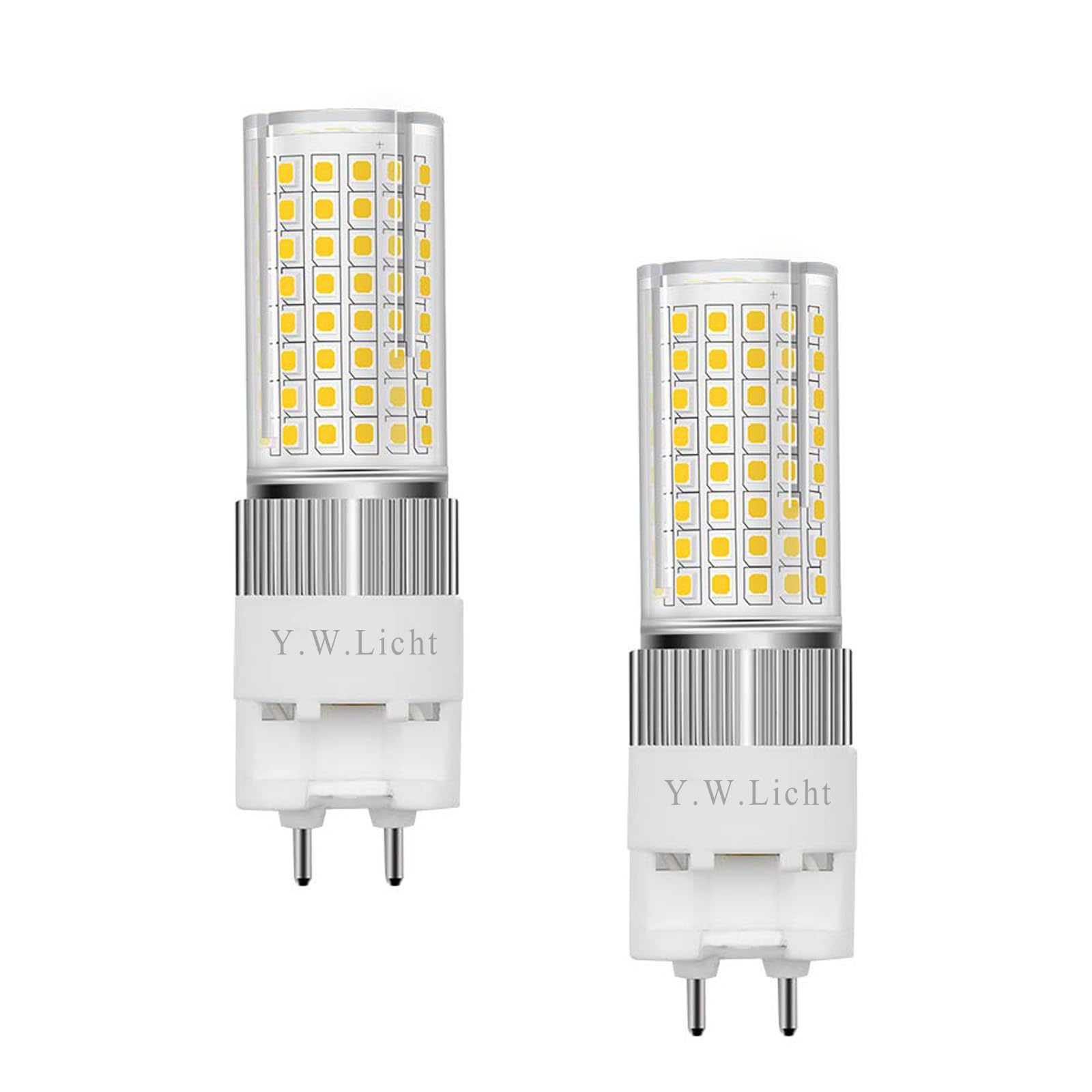 Y.W.Licht G12 LED Bulb 16W Warm White Light 3000K 360° Bi-Pin Corn Lamps Equivalent to 160W Halogen Lamp for Garage Home Warehouse 2pcs Non Dimmable Without Ballast