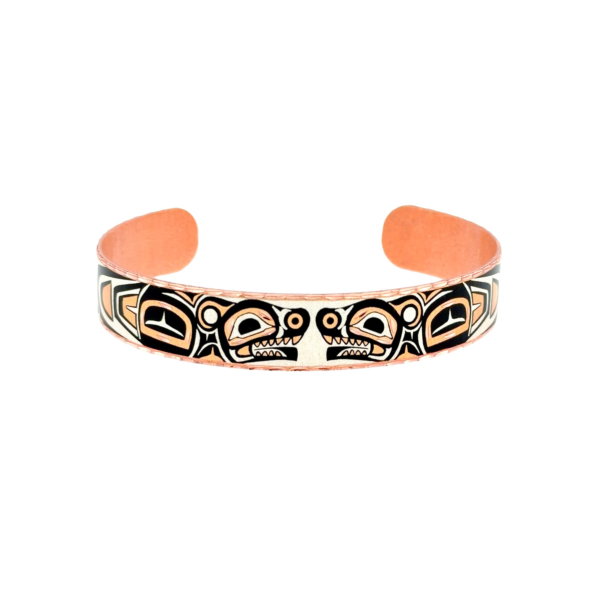 FRONT LINE JEWELRY Northwest Native Bracelets – Handmade West Coast Jewelry, Colorful Eagle, Raven &amp; Bear Spirit Totem Cuffs for Men &amp; Women – Spirit Animal Jewelry, Totem Bracelets Collection
