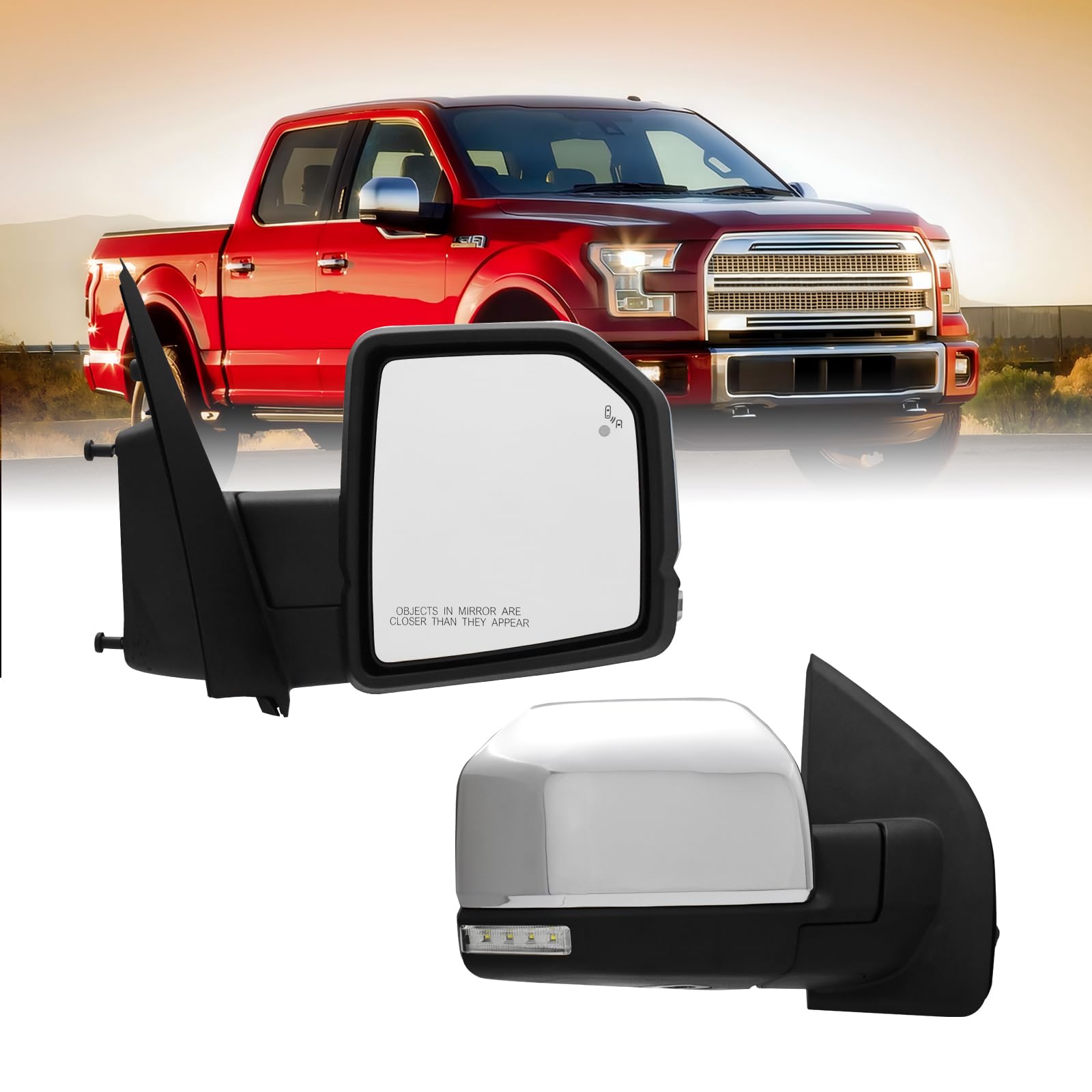 (16 Pins) Right Passenger Side Mirror For 2015-2020 Ford F150
