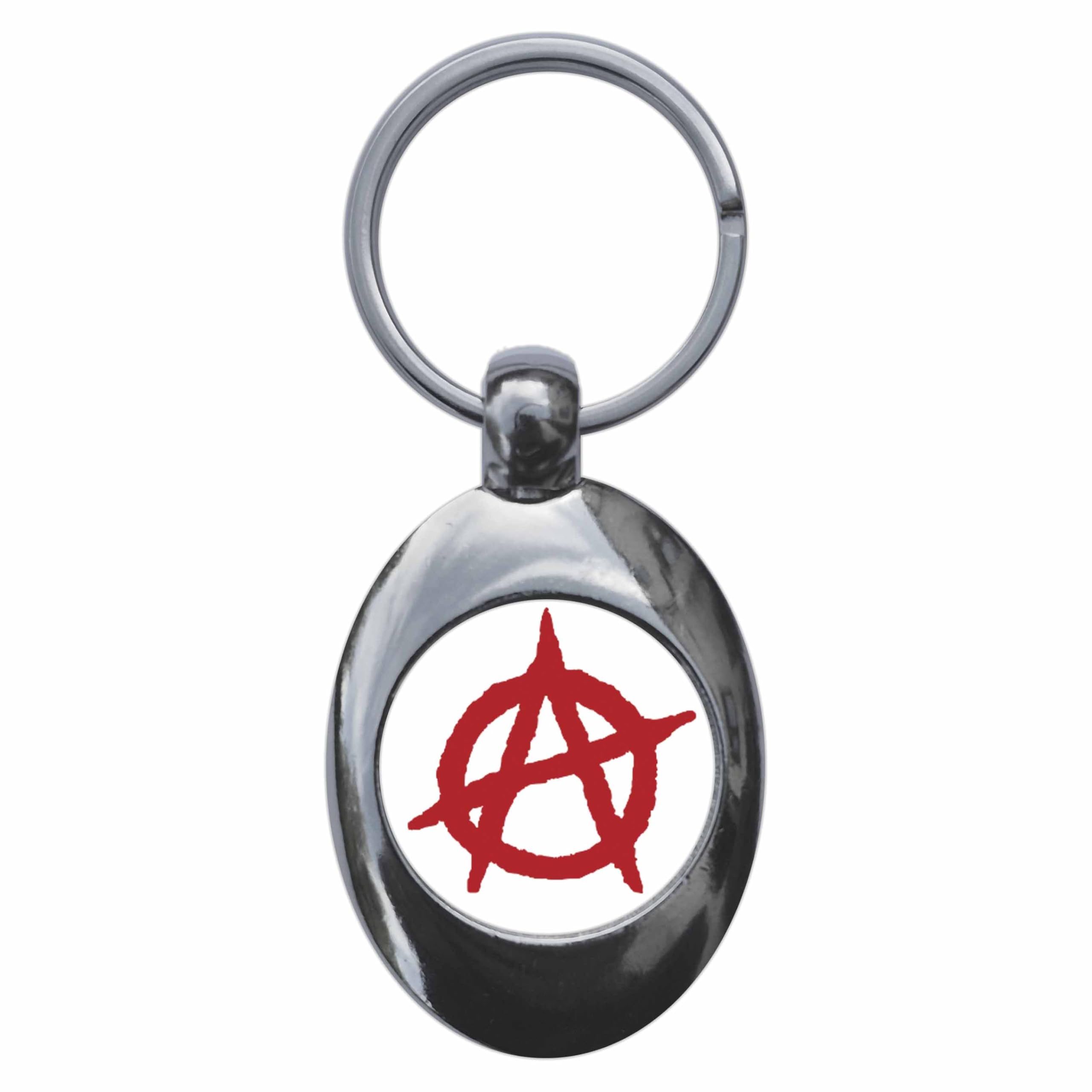 Ozorath Punk Anarchism Symbol Keyring Keychain Key Ring Chain With Trolley Coin