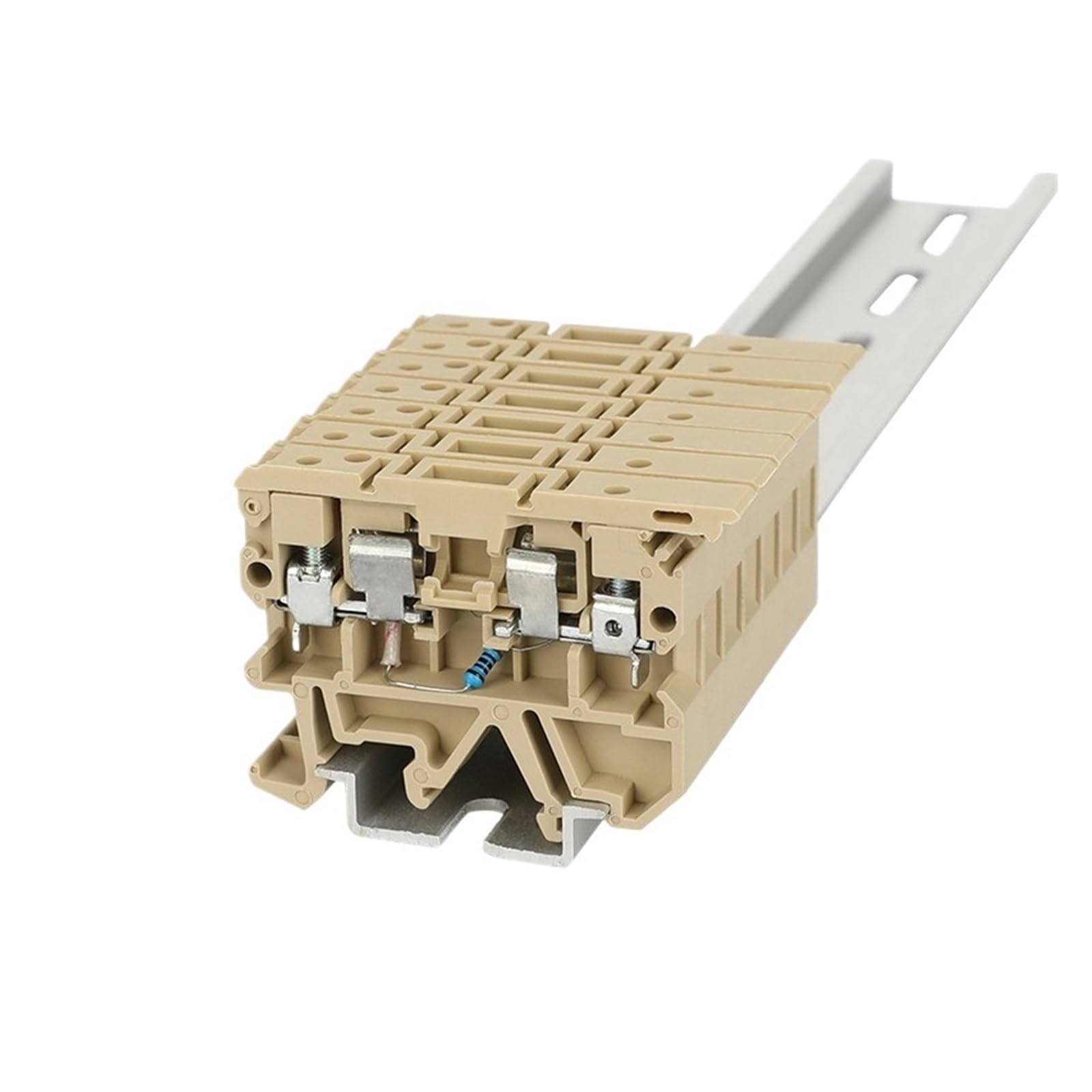 ASK1EN – lumière LED 24V/220V, 5x20mm, 0.5-10A, porte-fusible, bornier sur Rail Din, connecteur à vis 4 mm², 10 pièces, SAK ASK1LDEN ASK 1EN(Gray -220V LED,With Fuse 6A)