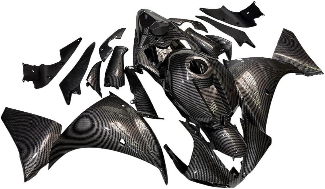 Injection Carbon Fiber Effect Fairing Kit Fit for 2009 2010 2011 Yamaha YZF R1 YZF1000 09 10 11 YZF-R1 ABS Plastic Bodywork Body Frame Cowling