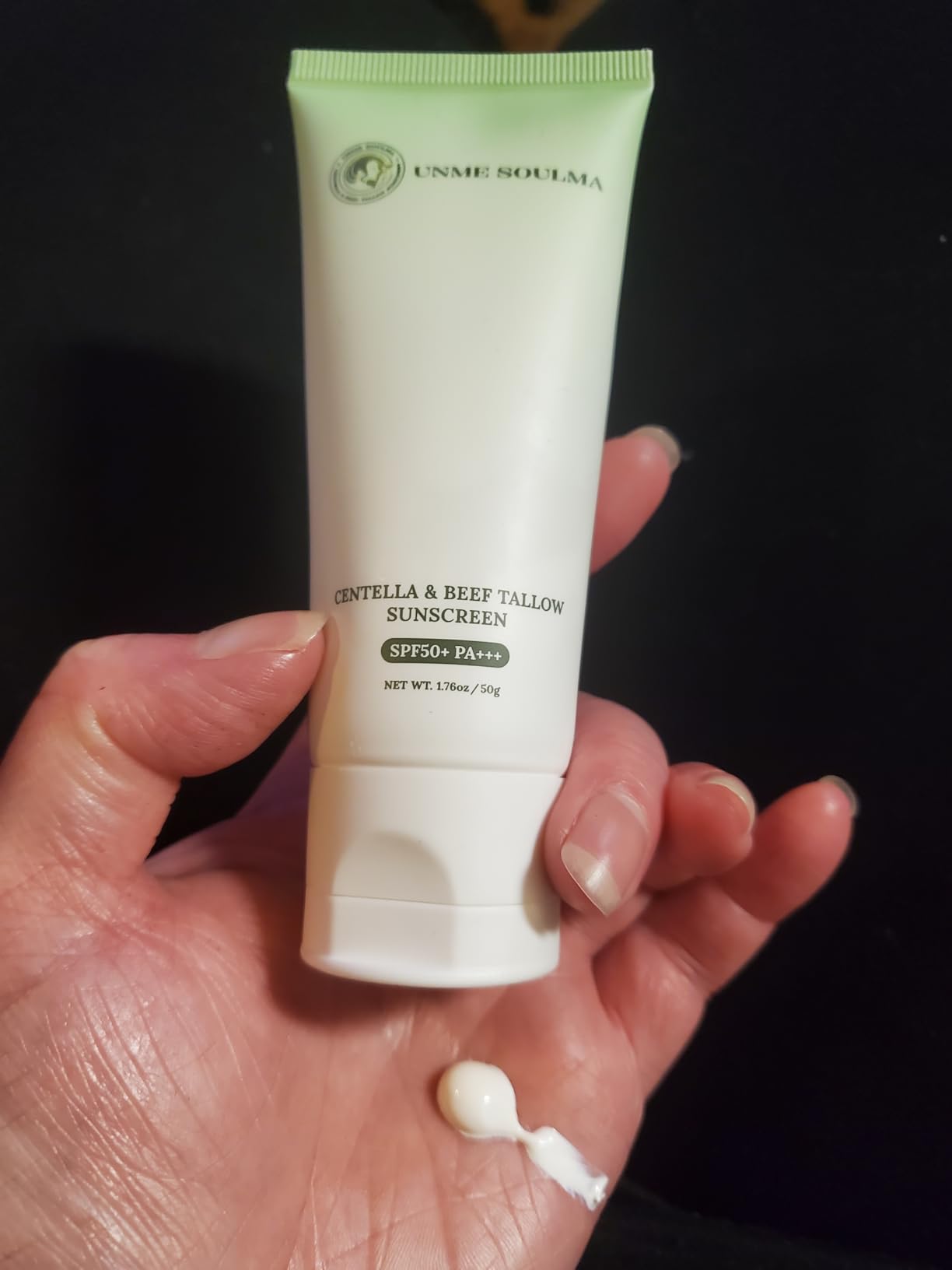 UNME SOULMA Centella Sunscreen SPF 50 | with Beef Tallow & Zinc Oxide Sun Protection, Skin Care & Moisturizing 3 in 1, Mineral Sunscreen for Face & Body, Water-Resistant, Vacation Travel Size (1.76oz / 50g)
