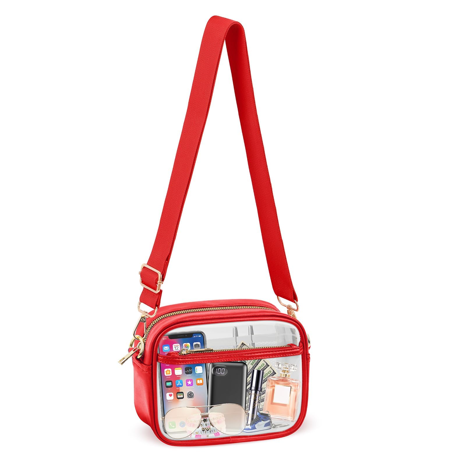 KETIEE Clear Crossbody Bag, Stadium Approved Clear Purse Bag for Concerts Sports Events Festivals